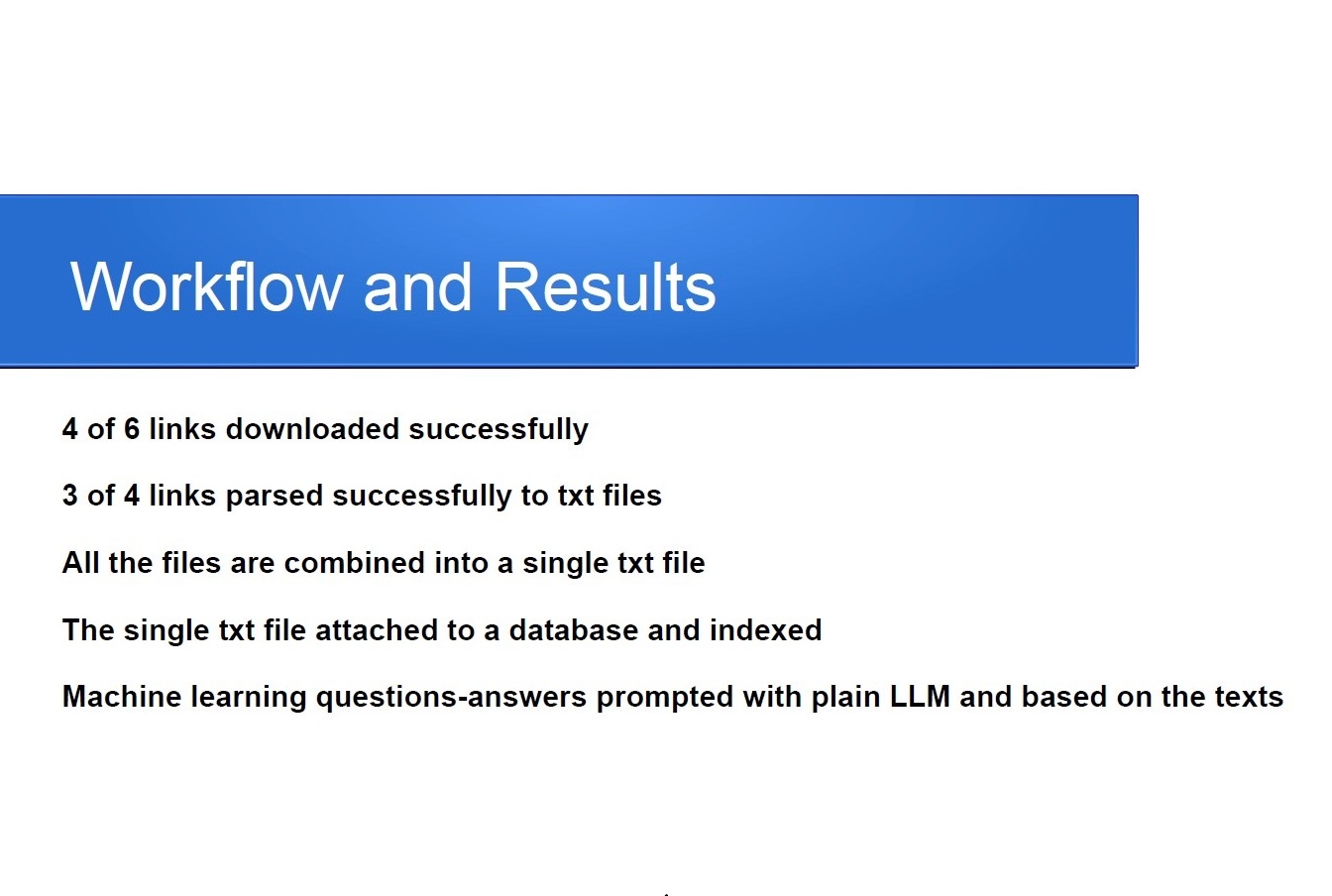 LLM & DB results